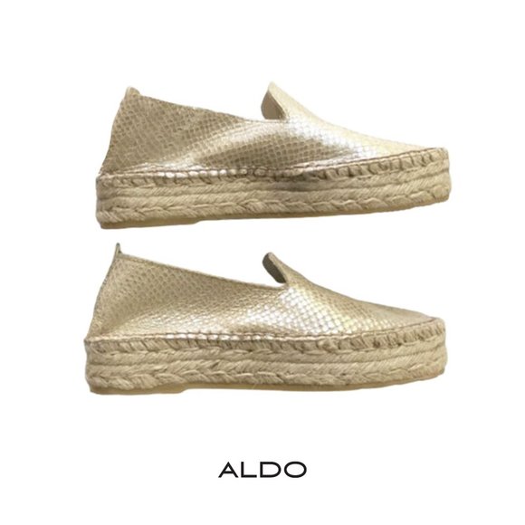 ALDO Reptile Embossed Metallic Platform Espadrille - Picture 3 of 9
